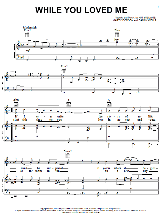 Preview Rascal Flatts While You Loved Me Country sheet music, notes and chords for Piano, Vocal & Guitar (Right-Hand Melody), SKU: 18025 sheet music, piano notes, chords, guitar tabs, score, transpose, transcribe, how to play, guide, download, learn, tutorial, progression, song, artist, awards, billboard, mtv, vh1, tour, single, album, release
