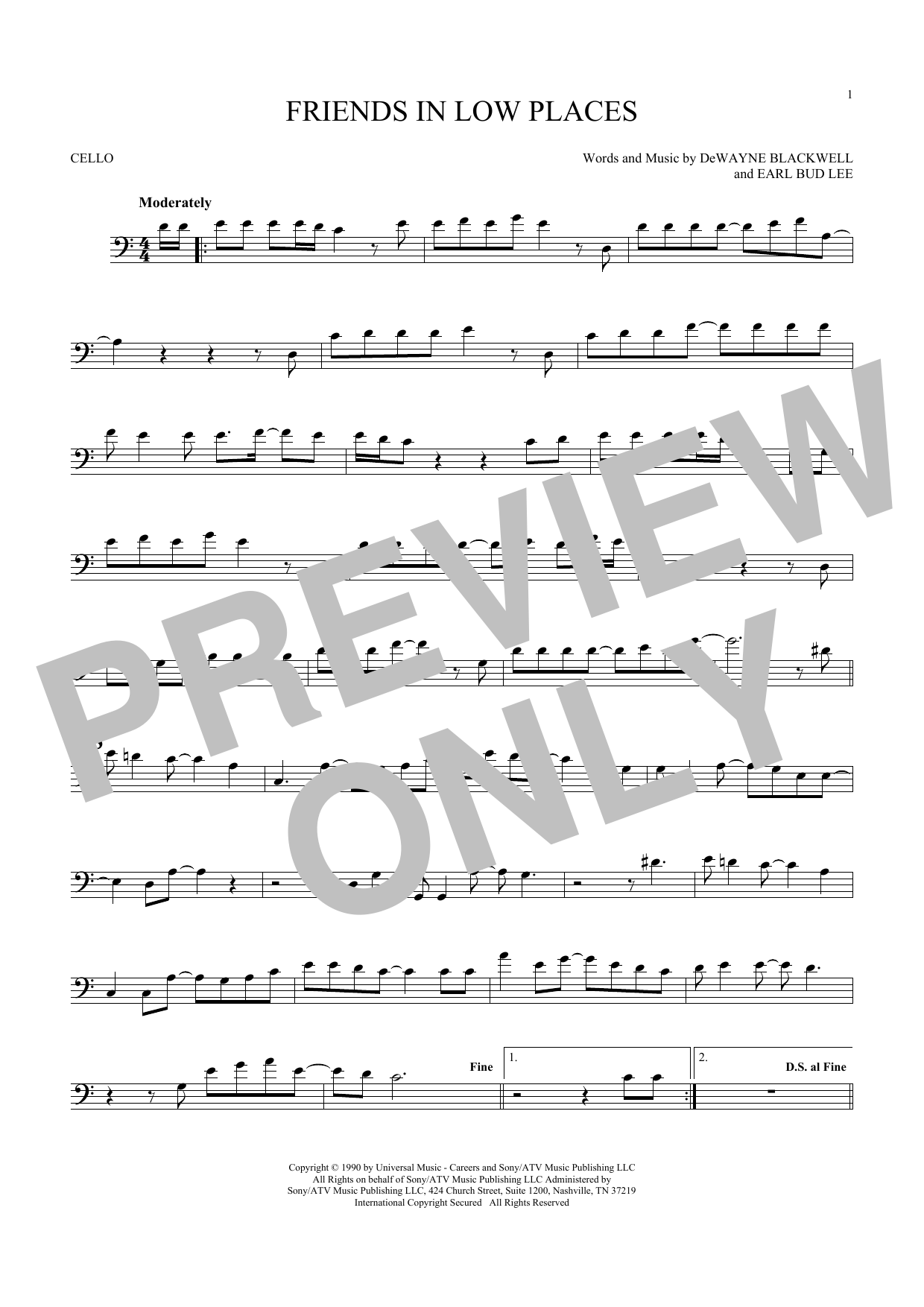 Preview Garth Brooks Friends In Low Places Pop sheet music, notes and chords for Cello, SKU: 180621 sheet music, piano notes, chords, guitar tabs, score, transpose, transcribe, how to play, guide, download, learn, tutorial, progression, song, artist, awards, billboard, mtv, vh1, tour, single, album, release