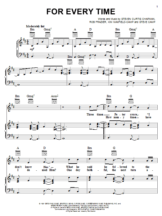 Preview Kim Maxfield-Camp For Every Time Religious sheet music, notes and chords for Piano, Vocal & Guitar (Right-Hand Melody), SKU: 18190 sheet music, piano notes, chords, guitar tabs, score, transpose, transcribe, how to play, guide, download, learn, tutorial, progression, song, artist, awards, billboard, mtv, vh1, tour, single, album, release