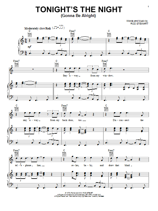 Preview Janet Jackson Tonight's The Night (Gonna Be Alright) Rock sheet music, notes and chords for Piano, Vocal & Guitar (Right-Hand Melody), SKU: 18337 sheet music, piano notes, chords, guitar tabs, score, transpose, transcribe, how to play, guide, download, learn, tutorial, progression, song, artist, awards, billboard, mtv, vh1, tour, single, album, release