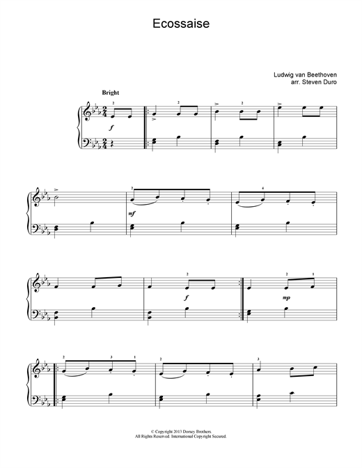 Preview Ludwig van Beethoven Ecossaise in E Flat Major Classical sheet music, notes and chords for Piano, SKU: 18411 sheet music, piano notes, chords, guitar tabs, score, transpose, transcribe, how to play, guide, download, learn, tutorial, progression, song, artist, awards, billboard, mtv, vh1, tour, single, album, release