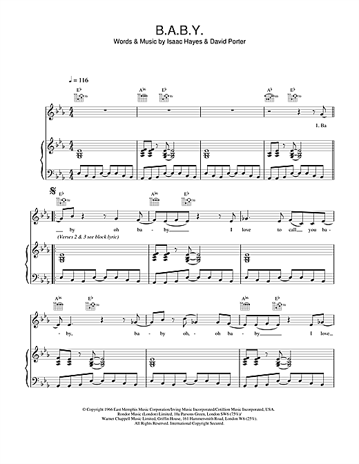 Preview Isaac Hayes B.A.B.Y Soul sheet music, notes and chords for Piano, Vocal & Guitar, SKU: 18468 sheet music, piano notes, chords, guitar tabs, score, transpose, transcribe, how to play, guide, download, learn, tutorial, progression, song, artist, awards, billboard, mtv, vh1, tour, single, album, release