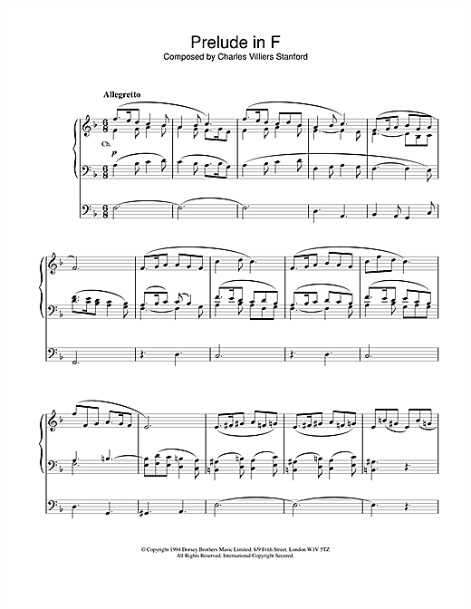 Preview Charles Villiers Stanford Prelude in F Classical sheet music, notes and chords for Organ, SKU: 18544 sheet music, piano notes, chords, guitar tabs, score, transpose, transcribe, how to play, guide, download, learn, tutorial, progression, song, artist, awards, billboard, mtv, vh1, tour, single, album, release