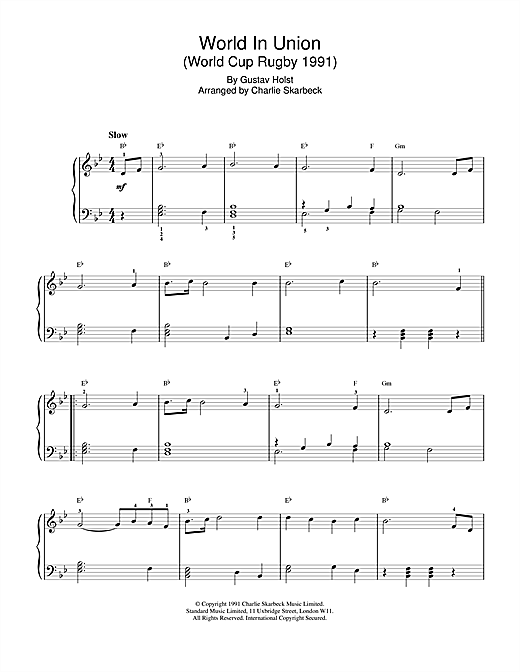 Preview Gustav Holst World In Union Classical sheet music, notes and chords for Piano, SKU: 18573 sheet music, piano notes, chords, guitar tabs, score, transpose, transcribe, how to play, guide, download, learn, tutorial, progression, song, artist, awards, billboard, mtv, vh1, tour, single, album, release