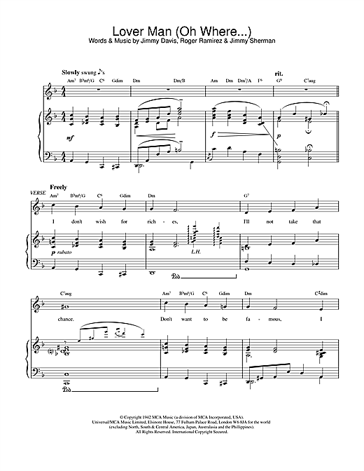 Preview Bessie Smith Lover Man (Oh, Where Can You Be?) Jazz sheet music, notes and chords for Piano, SKU: 18649 sheet music, piano notes, chords, guitar tabs, score, transpose, transcribe, how to play, guide, download, learn, tutorial, progression, song, artist, awards, billboard, mtv, vh1, tour, single, album, release