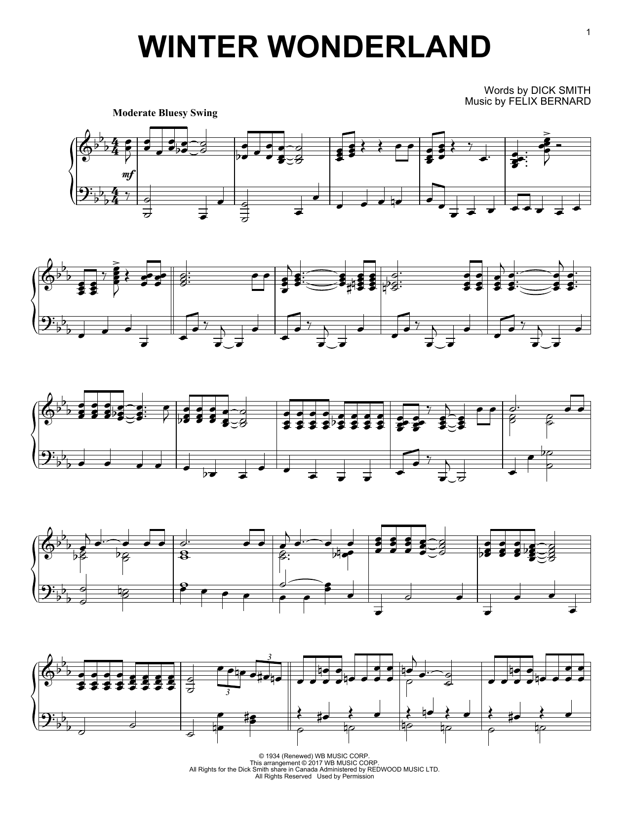 Preview Dick Smith Winter Wonderland Winter sheet music, notes and chords for Piano, SKU: 186989 sheet music, piano notes, chords, guitar tabs, score, transpose, transcribe, how to play, guide, download, learn, tutorial, progression, song, artist, awards, billboard, mtv, vh1, tour, single, album, release