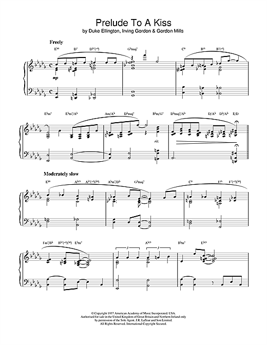 Preview Duke Ellington Prelude To A Kiss Jazz sheet music, notes and chords for Piano, SKU: 18730 sheet music, piano notes, chords, guitar tabs, score, transpose, transcribe, how to play, guide, download, learn, tutorial, progression, song, artist, awards, billboard, mtv, vh1, tour, single, album, release