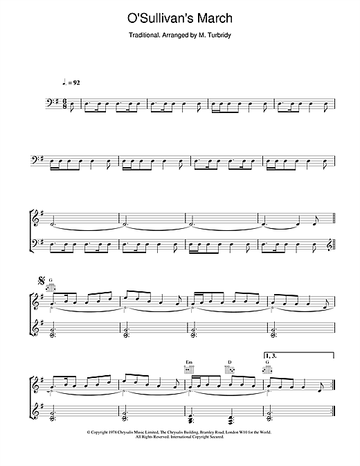 Preview The Chieftains O'Sullivan's March Folk sheet music, notes and chords for Piano, Vocal & Guitar (Right-Hand Melody), SKU: 18746 sheet music, piano notes, chords, guitar tabs, score, transpose, transcribe, how to play, guide, download, learn, tutorial, progression, song, artist, awards, billboard, mtv, vh1, tour, single, album, release