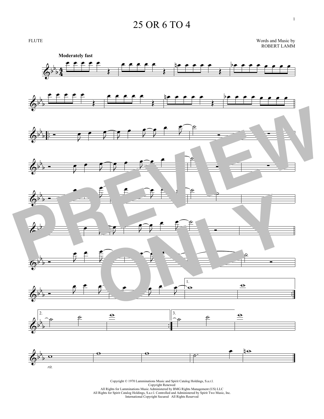 Preview Chicago 25 Or 6 To 4 Rock sheet music, notes and chords for Flute, SKU: 187568 sheet music, piano notes, chords, guitar tabs, score, transpose, transcribe, how to play, guide, download, learn, tutorial, progression, song, artist, awards, billboard, mtv, vh1, tour, single, album, release