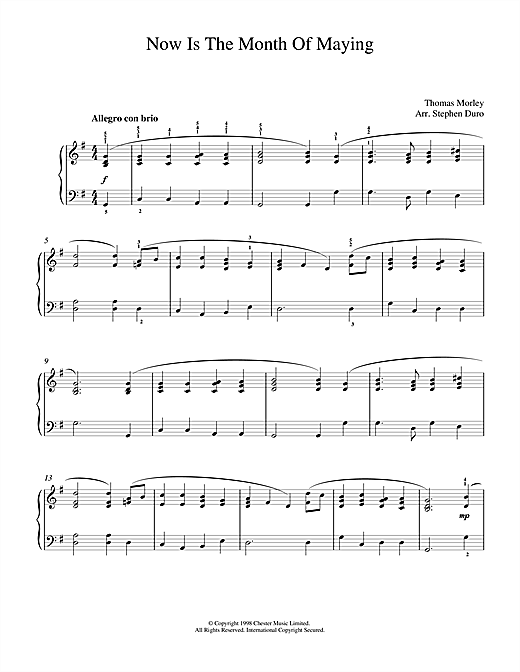 Preview Thomas Morley Now Is The Month Of Maying Classical sheet music, notes and chords for Piano, SKU: 18812 sheet music, piano notes, chords, guitar tabs, score, transpose, transcribe, how to play, guide, download, learn, tutorial, progression, song, artist, awards, billboard, mtv, vh1, tour, single, album, release