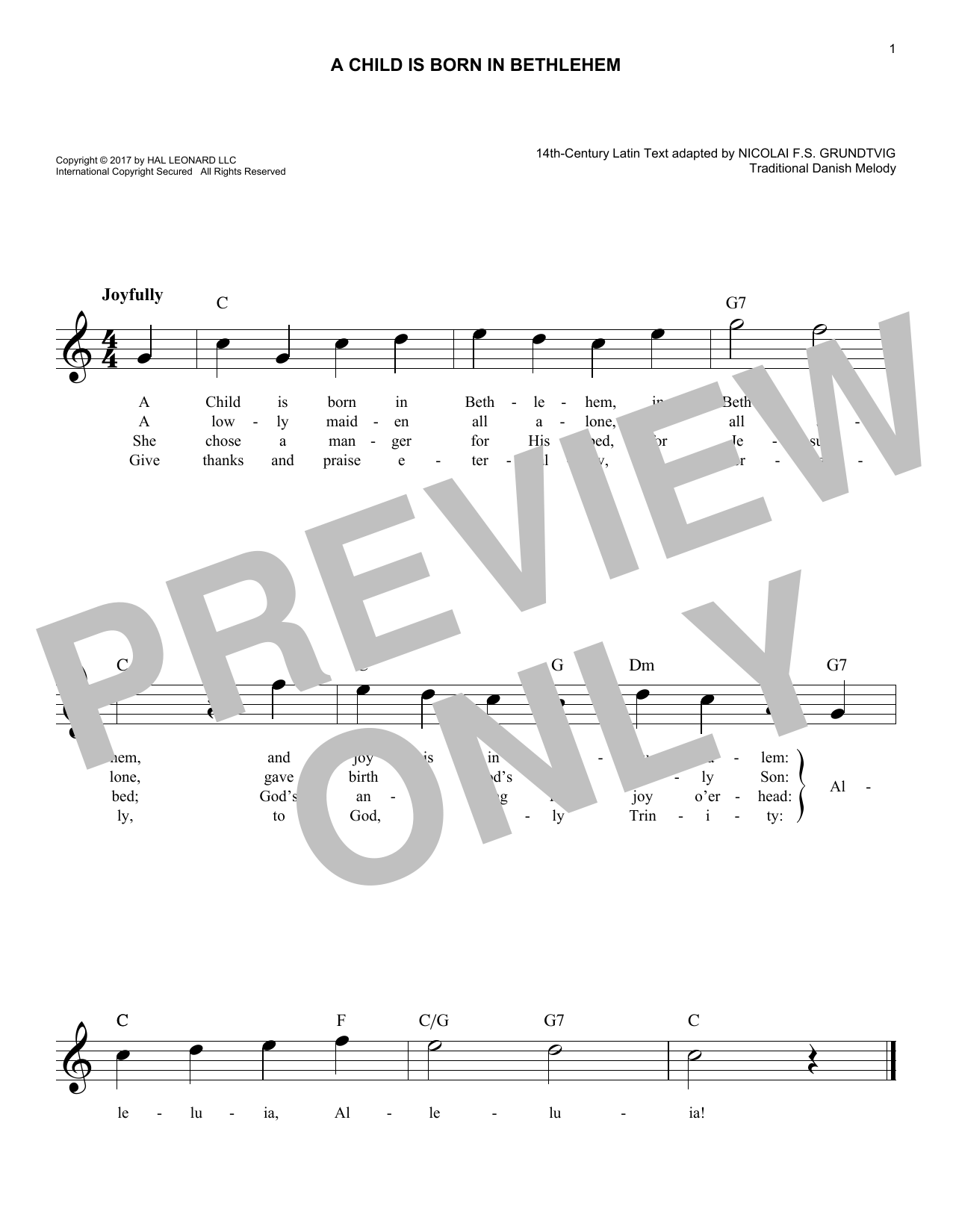Preview Traditional Danish Melody A Child Is Born In Bethlehem Winter sheet music, notes and chords for Melody Line, Lyrics & Chords, SKU: 188252 sheet music, piano notes, chords, guitar tabs, score, transpose, transcribe, how to play, guide, download, learn, tutorial, progression, song, artist, awards, billboard, mtv, vh1, tour, single, album, release