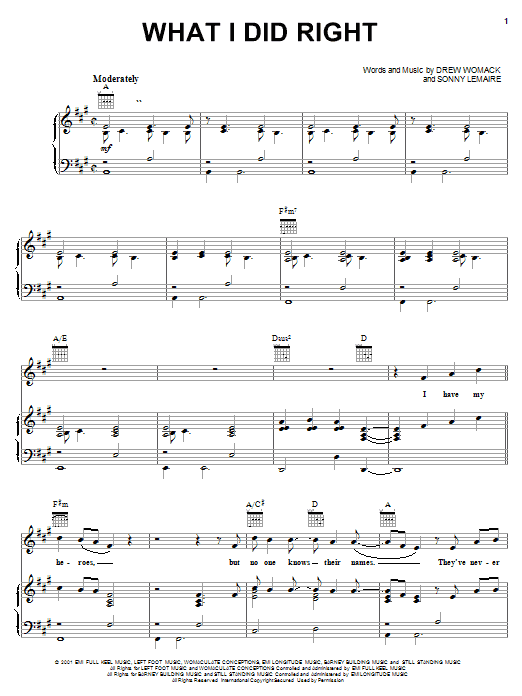 Preview The Sons Of The Desert What I Did Right Pop sheet music, notes and chords for Piano, Vocal & Guitar (Right-Hand Melody), SKU: 18826 sheet music, piano notes, chords, guitar tabs, score, transpose, transcribe, how to play, guide, download, learn, tutorial, progression, song, artist, awards, billboard, mtv, vh1, tour, single, album, release