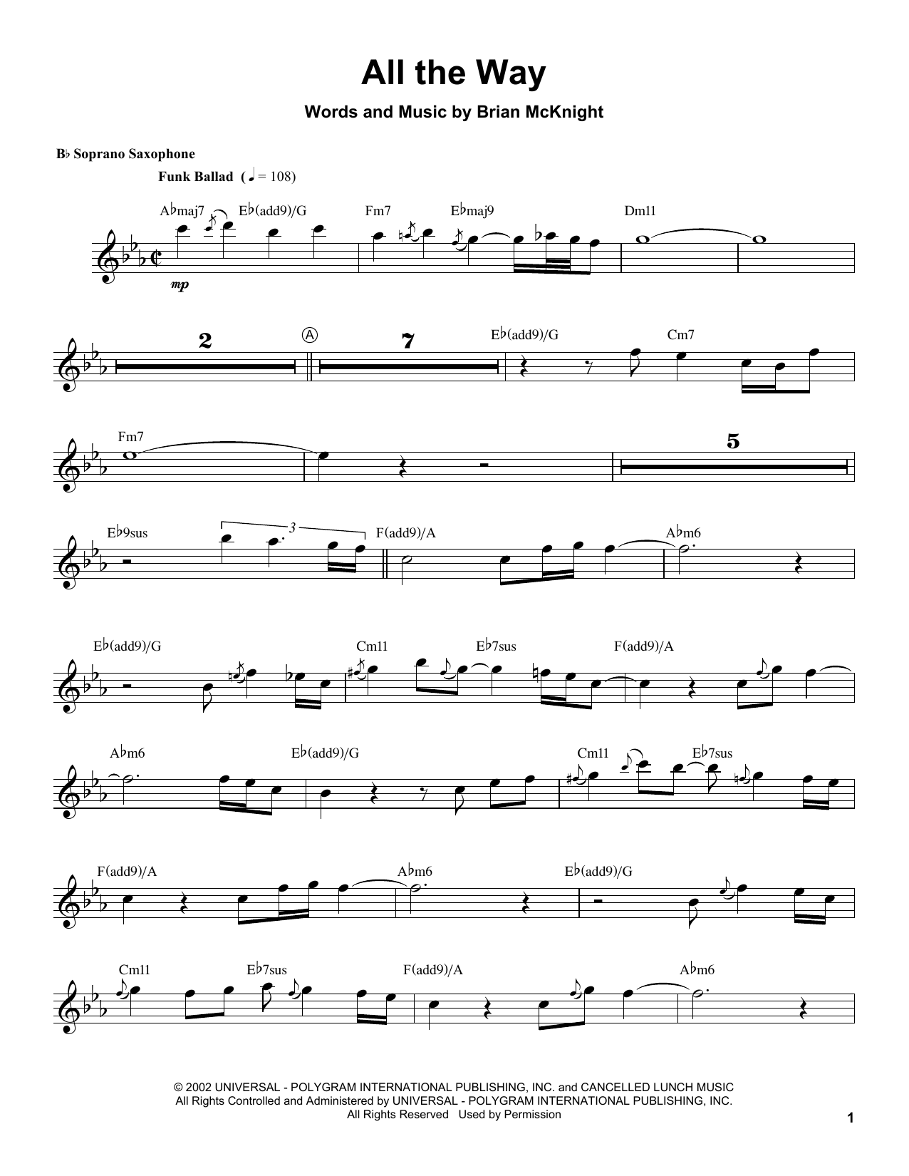 Preview Kenny G All The Way Easy Listening sheet music, notes and chords for Soprano Sax Transcription, SKU: 188499 sheet music, piano notes, chords, guitar tabs, score, transpose, transcribe, how to play, guide, download, learn, tutorial, progression, song, artist, awards, billboard, mtv, vh1, tour, single, album, release
