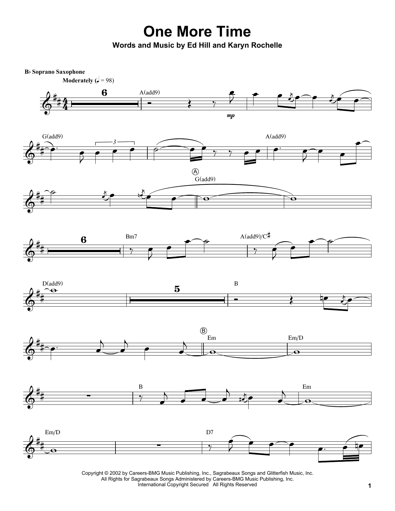 Preview Kenny G One More Time Easy Listening sheet music, notes and chords for Soprano Sax Transcription, SKU: 188500 sheet music, piano notes, chords, guitar tabs, score, transpose, transcribe, how to play, guide, download, learn, tutorial, progression, song, artist, awards, billboard, mtv, vh1, tour, single, album, release