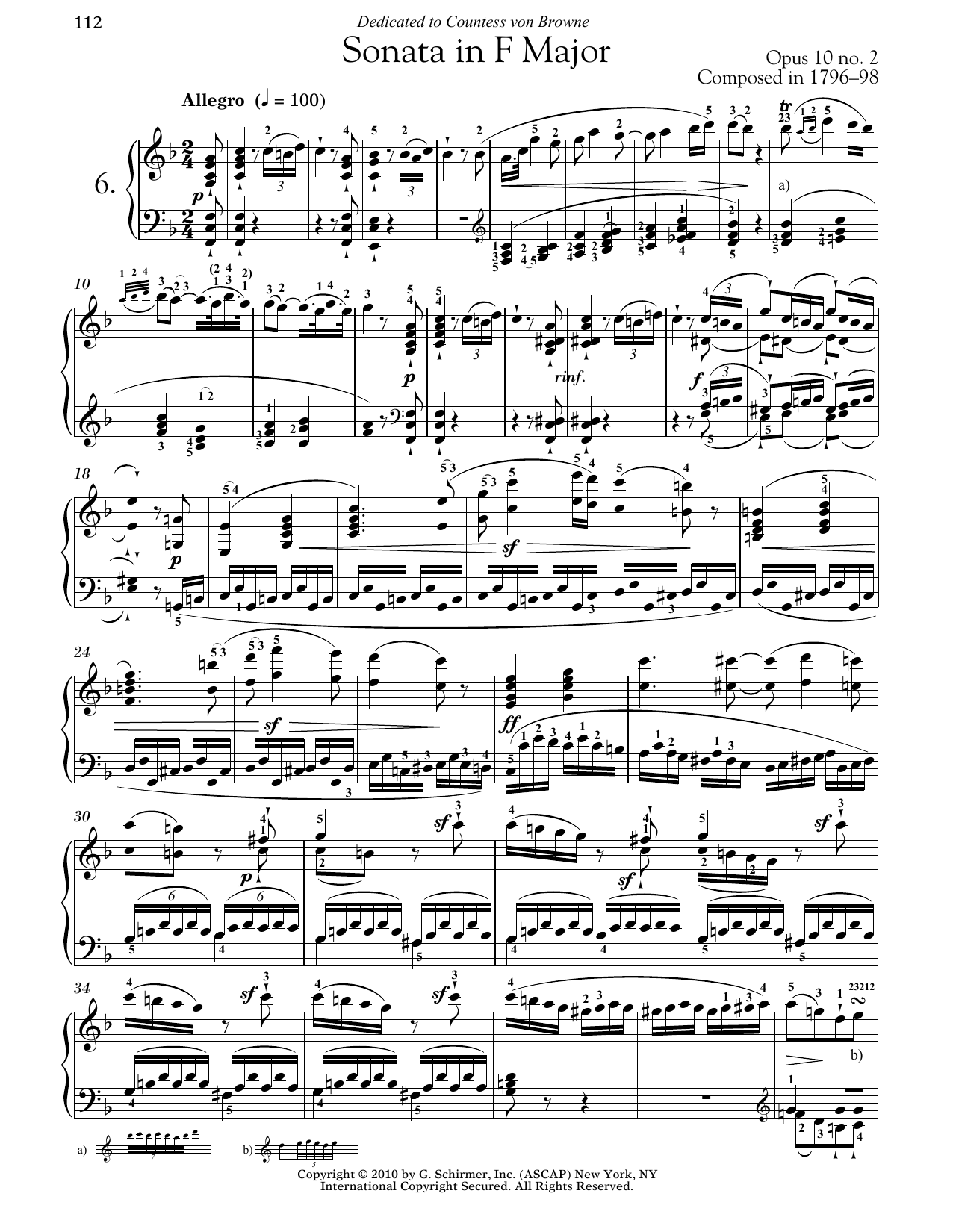Preview Ludwig van Beethoven Piano Sonata No. 6 In F Major, Op. 10, No. 2 Classical sheet music, notes and chords for Piano, SKU: 188541 sheet music, piano notes, chords, guitar tabs, score, transpose, transcribe, how to play, guide, download, learn, tutorial, progression, song, artist, awards, billboard, mtv, vh1, tour, single, album, release