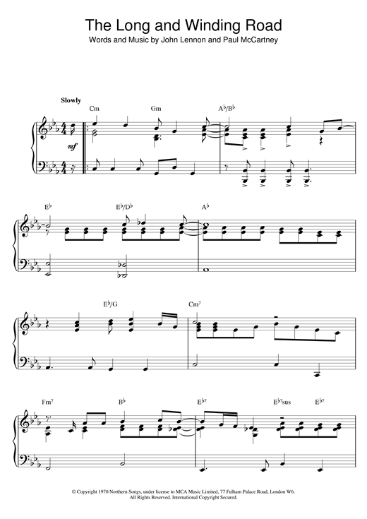Preview The Beatles The Long and Winding Road Rock sheet music, notes and chords for Piano, SKU: 18927 sheet music, piano notes, chords, guitar tabs, score, transpose, transcribe, how to play, guide, download, learn, tutorial, progression, song, artist, awards, billboard, mtv, vh1, tour, single, album, release