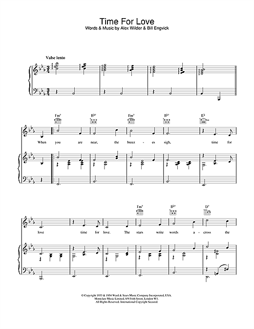Preview Marlene Dietrich Time For Love Musicals sheet music, notes and chords for Piano, Vocal & Guitar (Right-Hand Melody), SKU: 18962 sheet music, piano notes, chords, guitar tabs, score, transpose, transcribe, how to play, guide, download, learn, tutorial, progression, song, artist, awards, billboard, mtv, vh1, tour, single, album, release