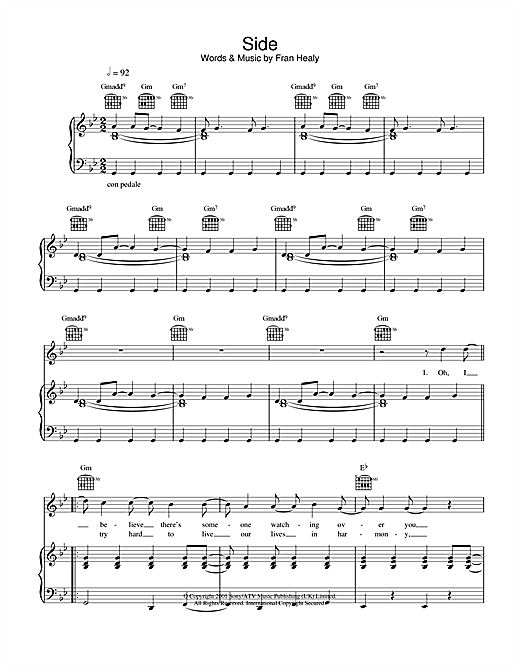 Preview Travis Side Rock sheet music, notes and chords for Piano, Vocal & Guitar, SKU: 19000 sheet music, piano notes, chords, guitar tabs, score, transpose, transcribe, how to play, guide, download, learn, tutorial, progression, song, artist, awards, billboard, mtv, vh1, tour, single, album, release