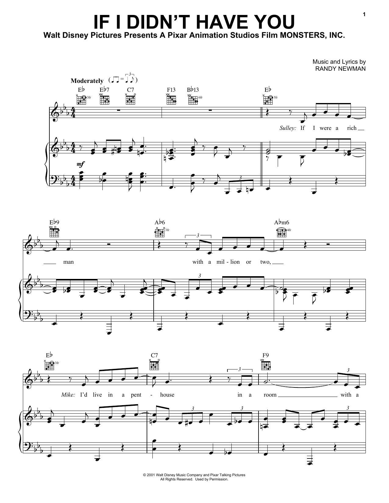 Preview Billy Crystal and John Goodman If I Didn't Have You Pop sheet music, notes and chords for Piano, Vocal & Guitar (Right-Hand Melody), SKU: 19088 sheet music, piano notes, chords, guitar tabs, score, transpose, transcribe, how to play, guide, download, learn, tutorial, progression, song, artist, awards, billboard, mtv, vh1, tour, single, album, release