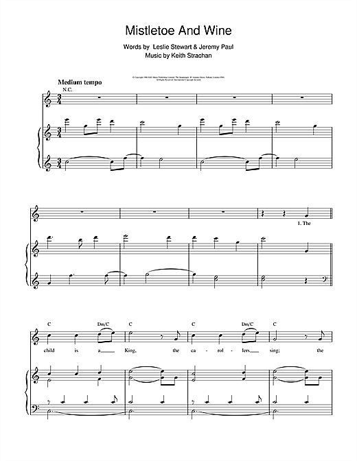 Preview Cliff Richard Mistletoe And Wine Pop sheet music, notes and chords for Piano, Vocal & Guitar (Right-Hand Melody), SKU: 19113 sheet music, piano notes, chords, guitar tabs, score, transpose, transcribe, how to play, guide, download, learn, tutorial, progression, song, artist, awards, billboard, mtv, vh1, tour, single, album, release