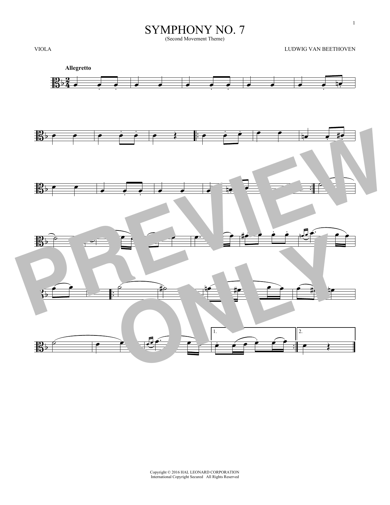 Preview Ludwig van Beethoven Symphony No. 7 In A Major, Second Movement (Allegretto) Classical sheet music, notes and chords for Viola, SKU: 192539 sheet music, piano notes, chords, guitar tabs, score, transpose, transcribe, how to play, guide, download, learn, tutorial, progression, song, artist, awards, billboard, mtv, vh1, tour, single, album, release