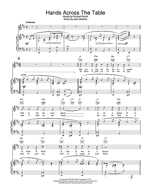 Preview Sarah Vaughan Hands Across The Table Classics sheet music, notes and chords for Piano, Vocal & Guitar (Right-Hand Melody), SKU: 19268 sheet music, piano notes, chords, guitar tabs, score, transpose, transcribe, how to play, guide, download, learn, tutorial, progression, song, artist, awards, billboard, mtv, vh1, tour, single, album, release