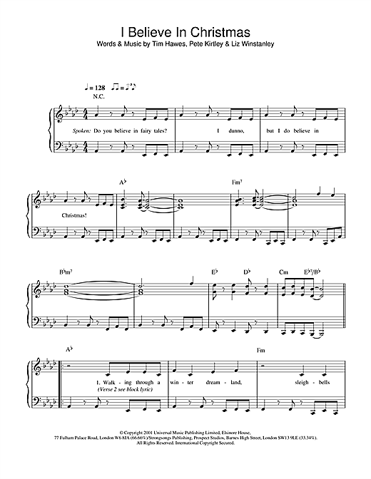 Preview The Tweenies I Believe In Christmas Children sheet music, notes and chords for Piano, Vocal & Guitar (Right-Hand Melody), SKU: 19273 sheet music, piano notes, chords, guitar tabs, score, transpose, transcribe, how to play, guide, download, learn, tutorial, progression, song, artist, awards, billboard, mtv, vh1, tour, single, album, release