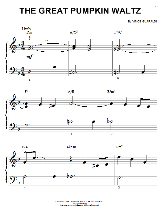 Preview Vince Guaraldi The Great Pumpkin Waltz Children sheet music, notes and chords for Piano (Big Notes), SKU: 19352 sheet music, piano notes, chords, guitar tabs, score, transpose, transcribe, how to play, guide, download, learn, tutorial, progression, song, artist, awards, billboard, mtv, vh1, tour, single, album, release