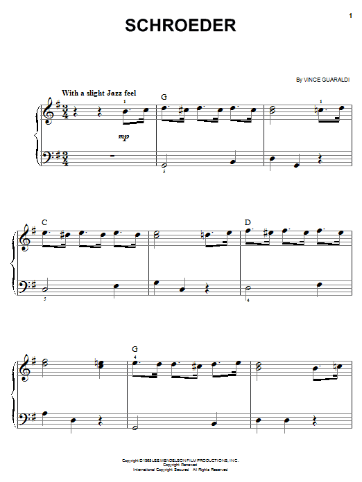 Preview Vince Guaraldi Schroeder Film and TV sheet music, notes and chords for Easy Piano, SKU: 19479 sheet music, piano notes, chords, guitar tabs, score, transpose, transcribe, how to play, guide, download, learn, tutorial, progression, song, artist, awards, billboard, mtv, vh1, tour, single, album, release