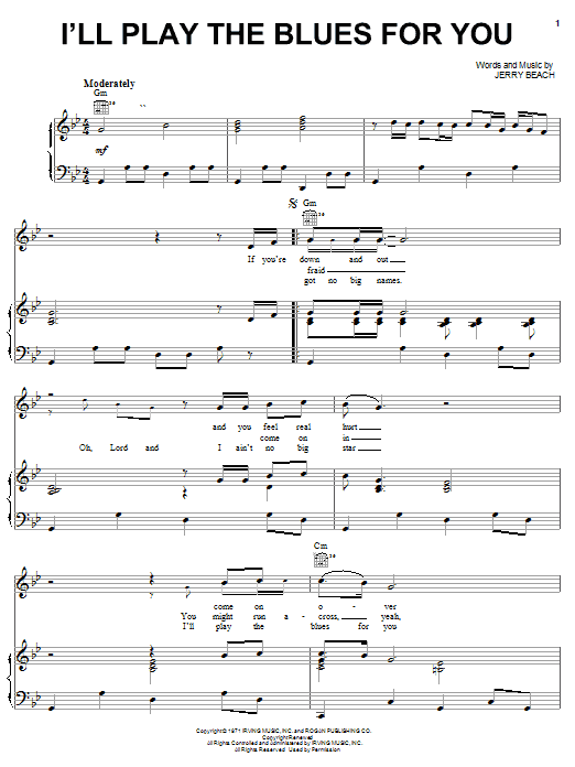 Preview Albert King I'll Play The Blues For You Pop sheet music, notes and chords for Piano, Vocal & Guitar (Right-Hand Melody), SKU: 19555 sheet music, piano notes, chords, guitar tabs, score, transpose, transcribe, how to play, guide, download, learn, tutorial, progression, song, artist, awards, billboard, mtv, vh1, tour, single, album, release