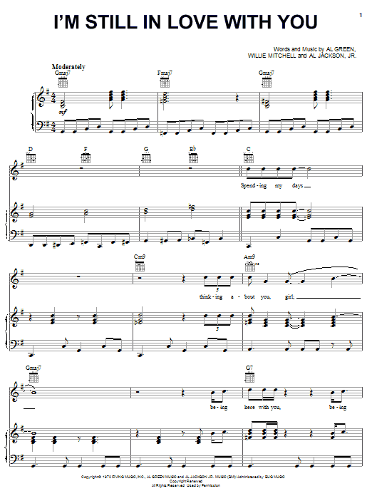 Preview Al Green I'm Still In Love With You Rock sheet music, notes and chords for Piano, Vocal & Guitar (Right-Hand Melody), SKU: 19580 sheet music, piano notes, chords, guitar tabs, score, transpose, transcribe, how to play, guide, download, learn, tutorial, progression, song, artist, awards, billboard, mtv, vh1, tour, single, album, release