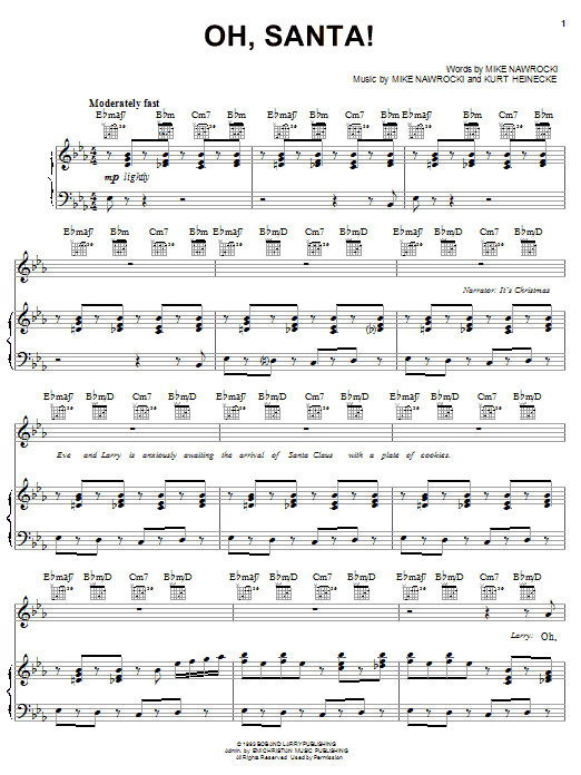 Preview VeggieTales Oh, Santa! Film and TV sheet music, notes and chords for Piano, Vocal & Guitar (Right-Hand Melody), SKU: 19798 sheet music, piano notes, chords, guitar tabs, score, transpose, transcribe, how to play, guide, download, learn, tutorial, progression, song, artist, awards, billboard, mtv, vh1, tour, single, album, release