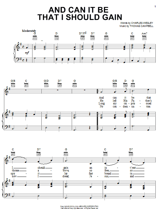 Preview Charles Wesley And Can It Be That I Should Gain Hymn sheet music, notes and chords for Piano, Vocal & Guitar (Right-Hand Melody), SKU: 19807 sheet music, piano notes, chords, guitar tabs, score, transpose, transcribe, how to play, guide, download, learn, tutorial, progression, song, artist, awards, billboard, mtv, vh1, tour, single, album, release
