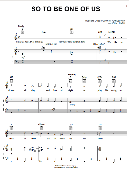 Preview John Flansburgh So To Be One Of Us Film and TV sheet music, notes and chords for Piano, Vocal & Guitar (Right-Hand Melody), SKU: 19825 sheet music, piano notes, chords, guitar tabs, score, transpose, transcribe, how to play, guide, download, learn, tutorial, progression, song, artist, awards, billboard, mtv, vh1, tour, single, album, release