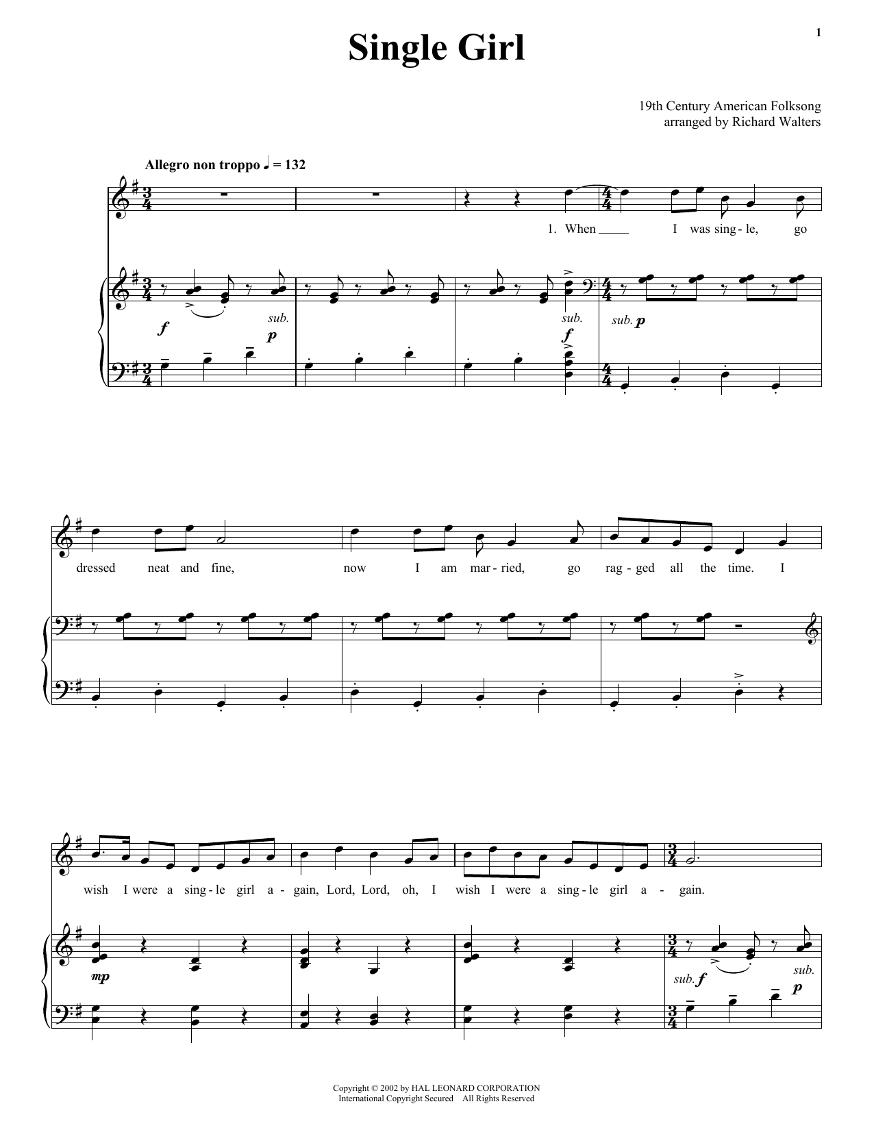 Learn to play 19th Century American Folksong Single Girl sheet music for Piano & Vocal in minutes. 19th Century American Folksong Single Girl sheet music notes and chords. Download Printable PDF.
