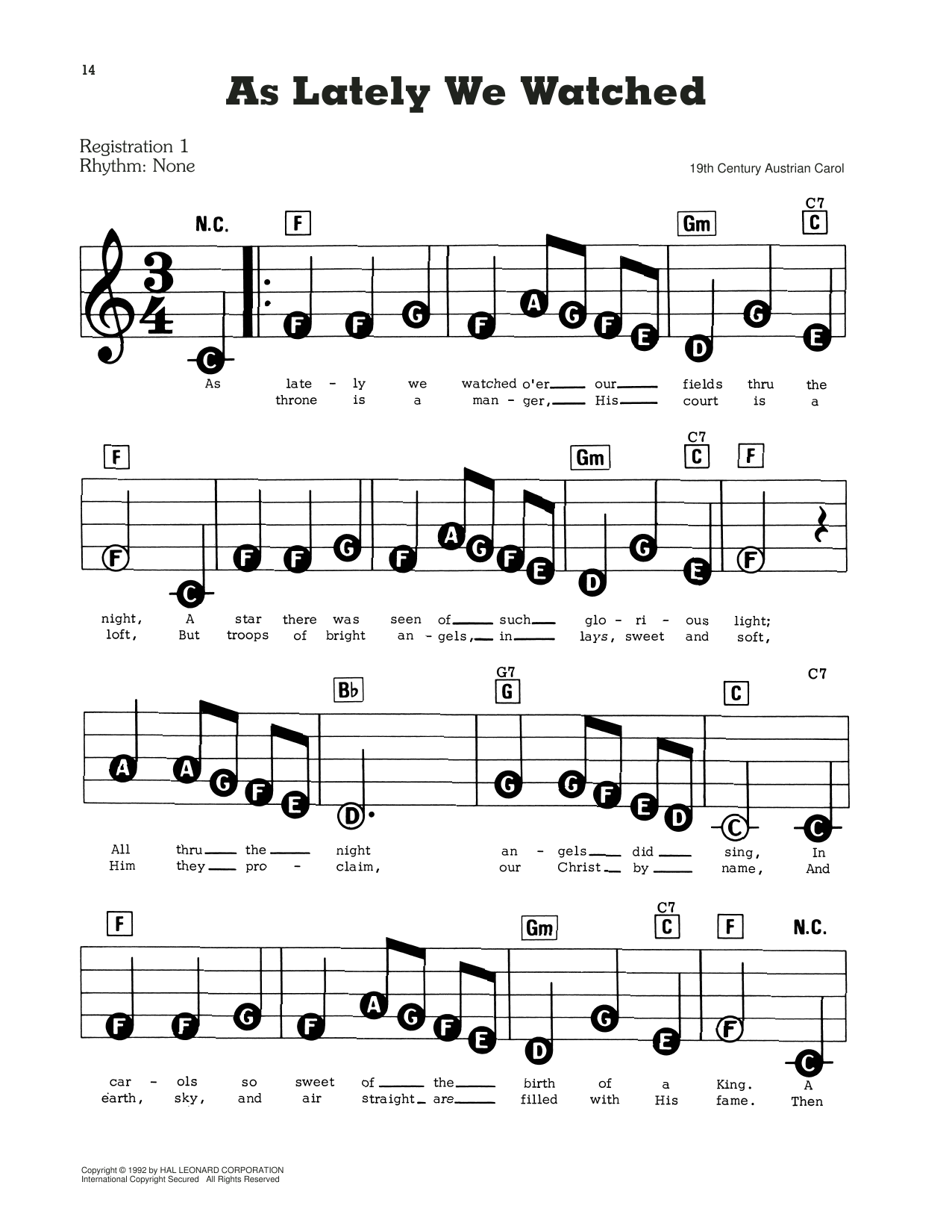 Learn to play Traditional Carol As Lately We Watched sheet music for Lead Sheet / Fake Book in minutes. Price: 5.9900$ Traditional Carol As Lately We Watched sheet music notes and chords arranged for Lead Sheet / Fake Book
