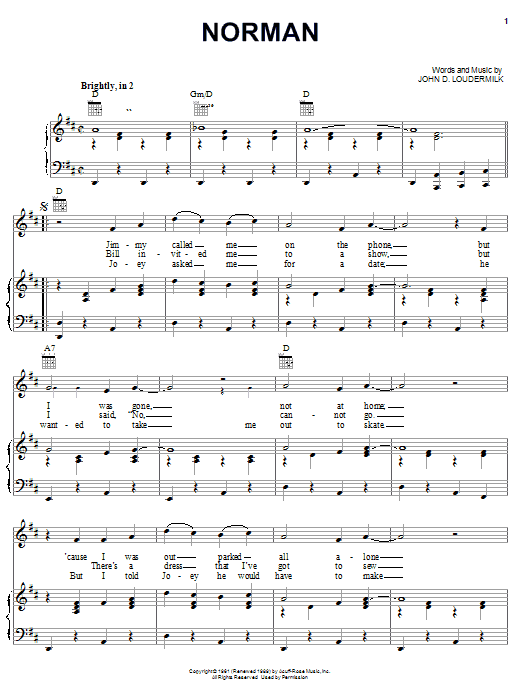 Preview Sue Thompson Norman Pop sheet music, notes and chords for Piano, Vocal & Guitar (Right-Hand Melody), SKU: 20007 sheet music, piano notes, chords, guitar tabs, score, transpose, transcribe, how to play, guide, download, learn, tutorial, progression, song, artist, awards, billboard, mtv, vh1, tour, single, album, release