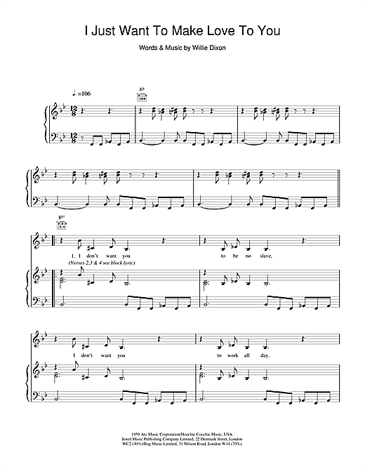 Preview Etta James I Just Want To Make Love To You Soul sheet music, notes and chords for Piano & Vocal, SKU: 20011 sheet music, piano notes, chords, guitar tabs, score, transpose, transcribe, how to play, guide, download, learn, tutorial, progression, song, artist, awards, billboard, mtv, vh1, tour, single, album, release