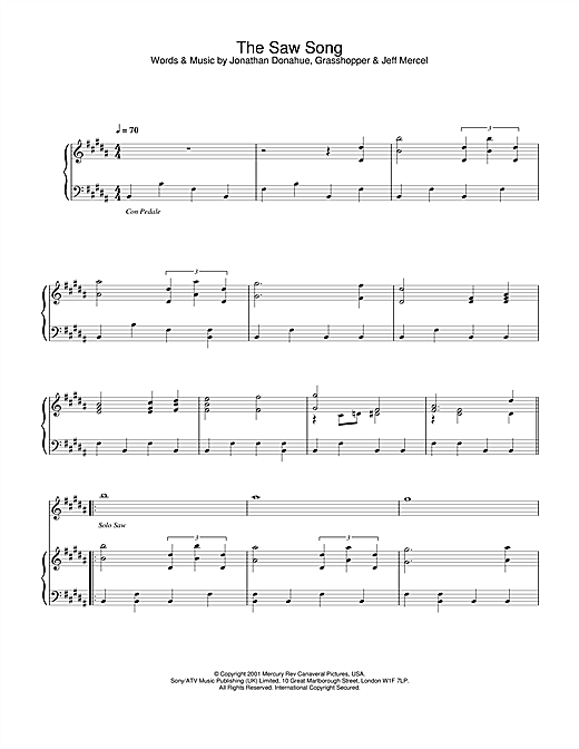 Preview Mercury Rev The Saw Song Rock sheet music, notes and chords for Piano, Vocal & Guitar (Right-Hand Melody), SKU: 20053 sheet music, piano notes, chords, guitar tabs, score, transpose, transcribe, how to play, guide, download, learn, tutorial, progression, song, artist, awards, billboard, mtv, vh1, tour, single, album, release