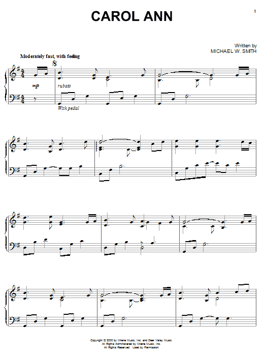 Preview Michael W. Smith Carol Ann Pop sheet music, notes and chords for Piano, SKU: 20077 sheet music, piano notes, chords, guitar tabs, score, transpose, transcribe, how to play, guide, download, learn, tutorial, progression, song, artist, awards, billboard, mtv, vh1, tour, single, album, release