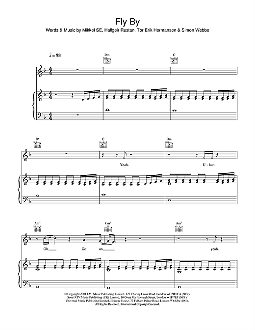 Preview Blue Fly By Pop sheet music, notes and chords for Piano, Vocal & Guitar, SKU: 20160 sheet music, piano notes, chords, guitar tabs, score, transpose, transcribe, how to play, guide, download, learn, tutorial, progression, song, artist, awards, billboard, mtv, vh1, tour, single, album, release