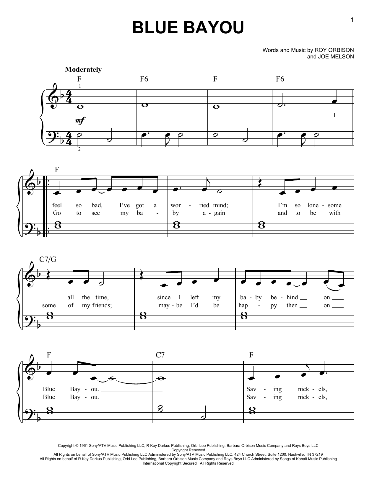 Preview Linda Ronstadt Blue Bayou Pop sheet music, notes and chords for Easy Piano, SKU: 20212 sheet music, piano notes, chords, guitar tabs, score, transpose, transcribe, how to play, guide, download, learn, tutorial, progression, song, artist, awards, billboard, mtv, vh1, tour, single, album, release