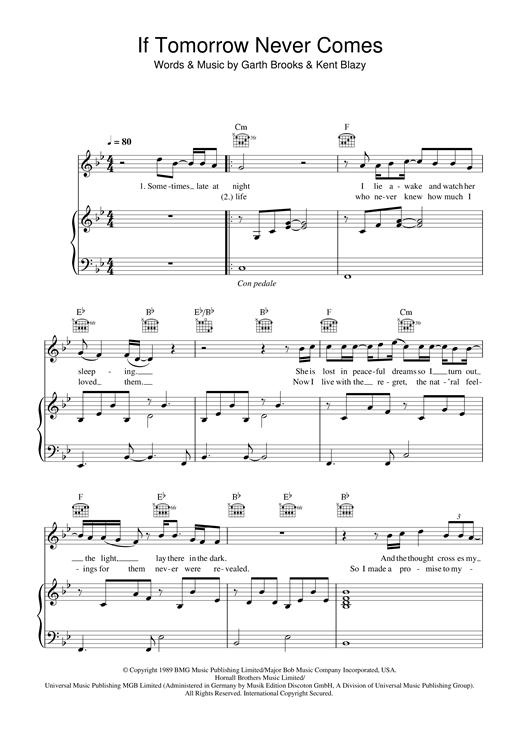 Preview Ronan Keating If Tomorrow Never Comes Pop sheet music, notes and chords for Piano, Vocal & Guitar, SKU: 20239 sheet music, piano notes, chords, guitar tabs, score, transpose, transcribe, how to play, guide, download, learn, tutorial, progression, song, artist, awards, billboard, mtv, vh1, tour, single, album, release