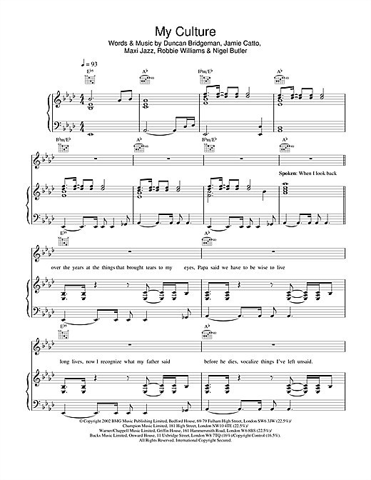 Preview One Giant Leap My Culture Pop sheet music, notes and chords for Piano, Vocal & Guitar, SKU: 20240 sheet music, piano notes, chords, guitar tabs, score, transpose, transcribe, how to play, guide, download, learn, tutorial, progression, song, artist, awards, billboard, mtv, vh1, tour, single, album, release