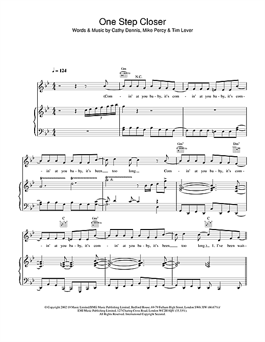 Preview S Club Juniors One Step Closer Pop sheet music, notes and chords for Piano, Vocal & Guitar, SKU: 20343 sheet music, piano notes, chords, guitar tabs, score, transpose, transcribe, how to play, guide, download, learn, tutorial, progression, song, artist, awards, billboard, mtv, vh1, tour, single, album, release