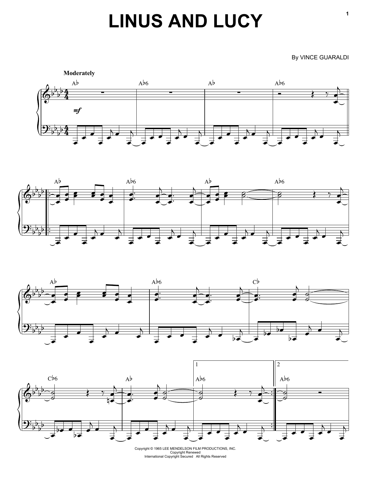 Preview Vince Guaraldi Linus And Lucy Jazz sheet music, notes and chords for Piano, SKU: 20376 sheet music, piano notes, chords, guitar tabs, score, transpose, transcribe, how to play, guide, download, learn, tutorial, progression, song, artist, awards, billboard, mtv, vh1, tour, single, album, release