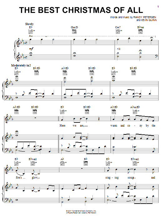 Preview Kevin Quinn The Best Christmas Of All Film and TV sheet music, notes and chords for Piano, Vocal & Guitar (Right-Hand Melody), SKU: 20876 sheet music, piano notes, chords, guitar tabs, score, transpose, transcribe, how to play, guide, download, learn, tutorial, progression, song, artist, awards, billboard, mtv, vh1, tour, single, album, release