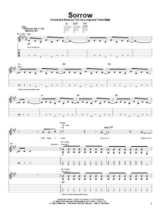 Preview Box Car Racer Sorrow Rock sheet music, notes and chords for Guitar Tab, SKU: 20912 sheet music, piano notes, chords, guitar tabs, score, transpose, transcribe, how to play, guide, download, learn, tutorial, progression, song, artist, awards, billboard, mtv, vh1, tour, single, album, release