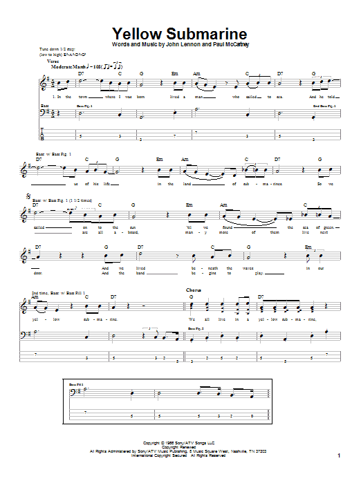 Preview The Beatles Yellow Submarine Children sheet music, notes and chords for Bass Guitar Tab, SKU: 21194 sheet music, piano notes, chords, guitar tabs, score, transpose, transcribe, how to play, guide, download, learn, tutorial, progression, song, artist, awards, billboard, mtv, vh1, tour, single, album, release