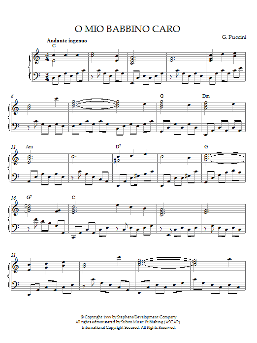 Preview Giacomo Puccini O Mio Babbino Caro (from Gianni Schicchi) Classical sheet music, notes and chords for Piano, SKU: 21580 sheet music, piano notes, chords, guitar tabs, score, transpose, transcribe, how to play, guide, download, learn, tutorial, progression, song, artist, awards, billboard, mtv, vh1, tour, single, album, release